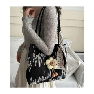 Flower Pattern Casual Fashion Bag for Women Shopper Handbags Environmental Storage Reusable Shoulder Tote Bag school bags girl