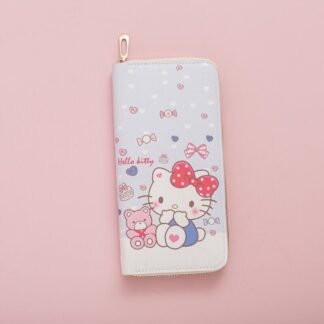 Sanrio Hello Kitty Kuromi Cinnamoroll Cartoon Sweet Cute Wallet Kitty Cat Card Bag Coin Wallet Long Zipper Wallet Large Capacity Coin Purse Multiple Card Slots Birthday Party Gift 