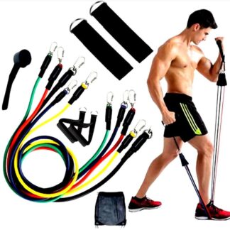 Resistance Bands Set – Stackable Workout Bands with Handles, Door Anchor, Ankle Straps & Carry Bag
