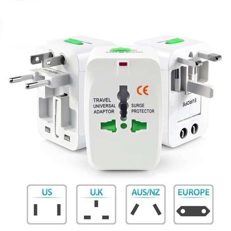 Universal International Travel Adapter ABS Multi Plug Converter Model All In 1 White