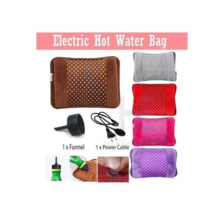 Electric Hot Water Bottle Bag with Ultra-Soft Plush Cover – Safe Thermal Heater for Bedtime Warmth, Hand Comfort & Relief from Cramps, Arthritis and Fatigue
