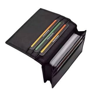 Avro Premium 100% Genuine Cow Leather Card Holder Mini Wallet Black High Quality Money Bag For Men