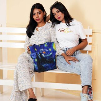 SamiaCraft Beautiful Starry Night Design by Van Gogh Printed Stylish Modern Top Handle Bags for Women and Girls