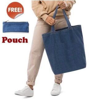 Denim Blue Jeans Shoulder Tote Bag  With Free Poch Pencil bag for Women