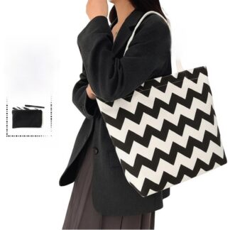 TAG Lifestyle Canvas Tote Bag/ Fashionable Exclusive design Tote Bag With Zipper Enclosure for Girls For University/College/Trendy Fashionable Women With Free Pouch, Pencil Bag, Co