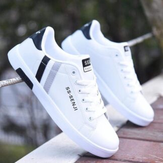 Running High-Top Sneakers White Color Casual Lace-Up Shoes Winter And Summer Men'S Shoes By Footwear Point