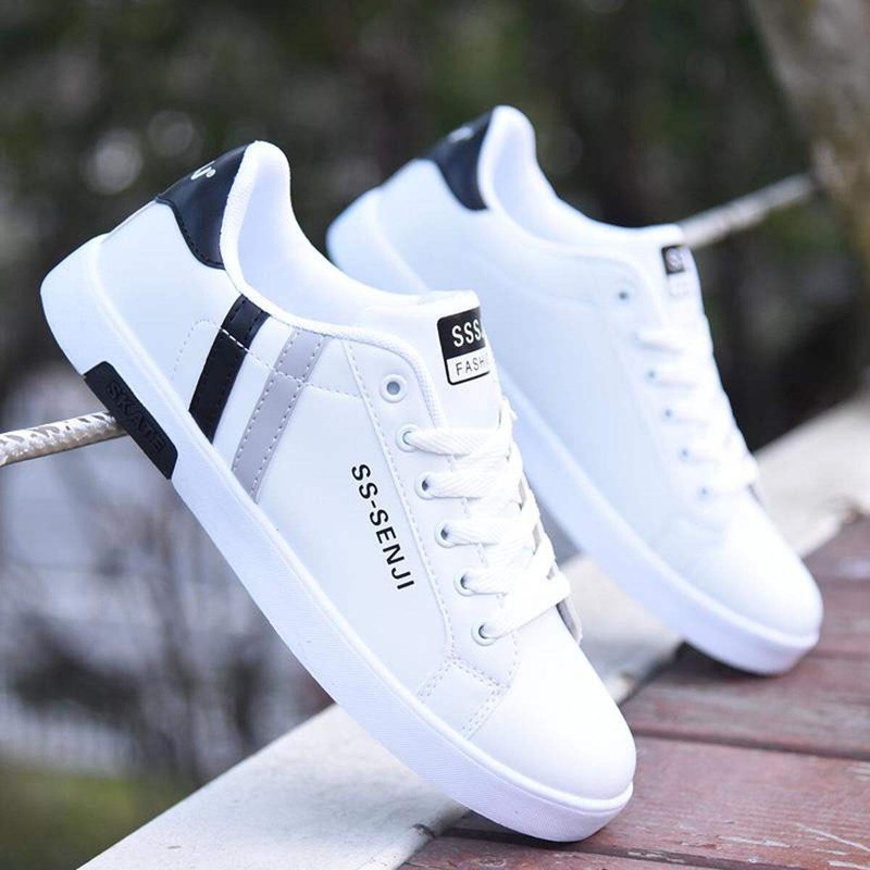 Running High-Top Sneakers White Color Casual Lace-Up Shoes Winter And Summer Men'S Shoes By Footwear Point