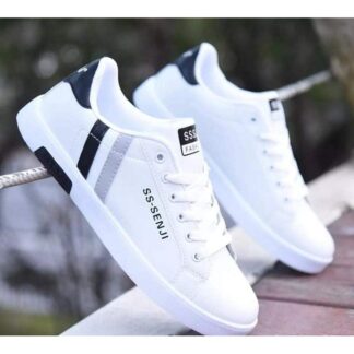 Lightweight Comfort - White Color Sneakers For Men With High-Quality Fabrics and Rubber Sole - Comfortable Fashion