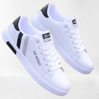 Sneakers Shoes For Men Summer Casual Lace Up Classic Fashion Sneakers Lightweight Comfort Shoes Soft Rubber Sole Plain Design
White