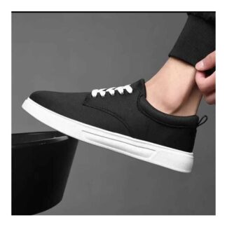 New Trendy Black And Grey Color ITALY Casual Canvas Sneakers Shoes For Men Fashionable and New Collection Shoes For Man