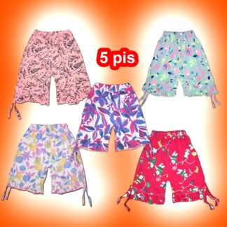 5 Pieces Combo girls lase half pant by any Color 0-8 years, boy pant, girls pant, kids pant, girls shorts pant, girls half pant
