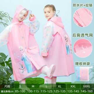 Children Raincoat Waterproof Boys Girls Cute Cartoon Style Kids Rain Coat