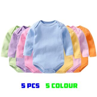 5 Piece GOTS Certified 100% Cotton Organic Cotton Kids Newborn Baby Unisex Onesies Rompers Baby Bodysuit Clothes