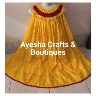 Baby Girl Fasionable beautiful cotton Frock, Crochet/kuruskata baby dress, children kids baby girls dress