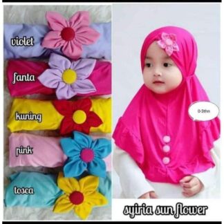 Baby dress flower cotton hijab 1pc