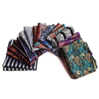 Men’s Luxury Paisley Pocket Square – Polyester Yarn Handkerchief for Suit & Blazer (25 x 25 cm, 1 Pc)