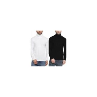 Men’s High Neck sweater (Black) (White) 2Piece Set