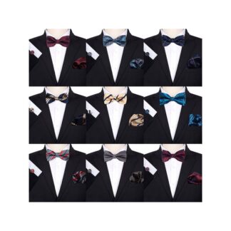 Multicolor Men’s Bow Tie Set – 3pcs Fashion Accessories for Party, Wedding & Casual Wear