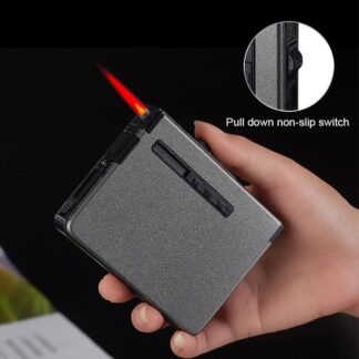 Multifunction Fl@meless C!g@rette Case Windproof Inflat@ble G@s L!ghter Men Fashion Gift
