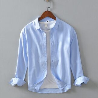 Oxford Long Sleeve Casual Shirt For Men Summer Cotton Fabric Smart Casual Style Multiple Color