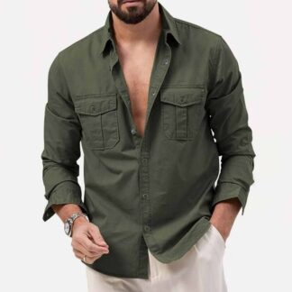 Men's Stylish Double Pocket Full Sleeve Shirt