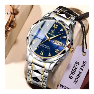 Poedagar PO615 Black Stainless Steel Analog Wrist Watch For Men - Time lovers
