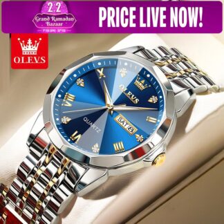 O'levs 9931 New Business Quartz Watch For Men Luxury Diamond Dial Waterproof Stainless Steel Strap Men Wristwatch