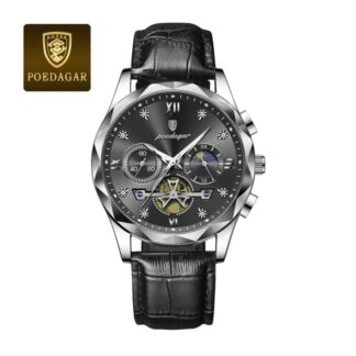 Poedagar 996L Luxury Men’s Quartz Watch – Sports Style, Leather Strap (Fan-Made)