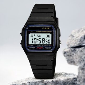 Men's Casual Waterproof Square Watch with Rubber Strap