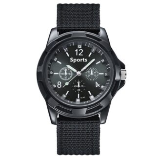 Fabric Canvas Strap Casual Cool Round Dial Wrist Watch