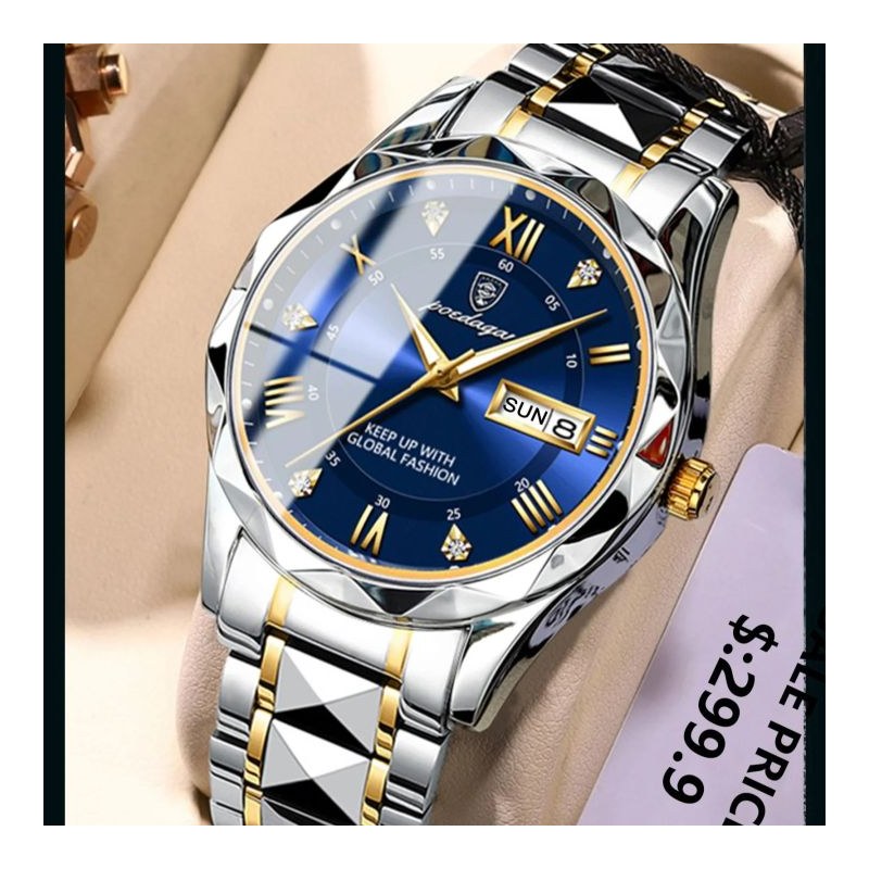 POEDAGAR Stainless Steel Analog Wrist Watch For Men Premier Watches