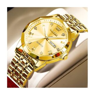 O'levs 9931 New Business Quartz Watch For Men Diamond Dial Waterproof Stainless Steel Strap Men Wristwatch