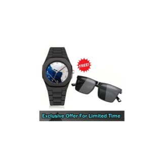 Arabic Aura watch And Sunglass - Aura Arabic Watch - Black - Combo Offer - Sunglass