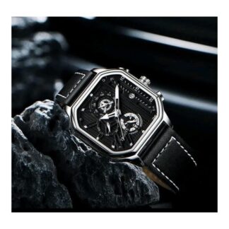 Chronograph, Waterproof Fashion Business Wristwatch. Analog, Leather Strap Wrist Watch