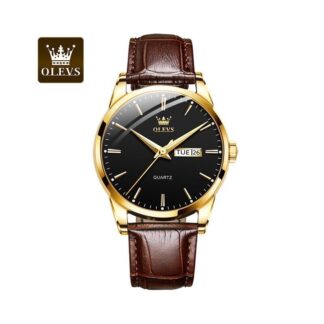 Olevs 6898 PU Leather Analoge Wrist Watch For Men