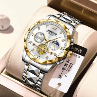 BINBOND Chronograph Watch | Toton X White Dial Watch For Man