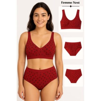 Women’s Cotton Bra & Panty Set – Comfortable, Breathable & Stylish Lingerie for Daily Wear