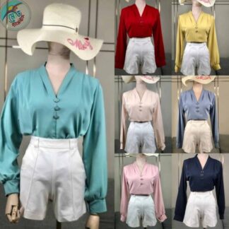 Chic & Comfortable: Women’s V-Neck Work Shirt Inspired by Korean Fashion