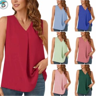 Essential Layers: Women’s Solid Color V-Neck Tunics for Versatile Style