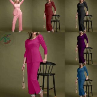 Ladies Fashionable Lycra Top and Bottom Co-Ord’s Set for Women, Top & Palazzo Set, Coord Set