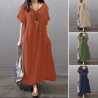Ladies Fashionable  loose long tee-shirt casual plus size blank plain maxi dresses