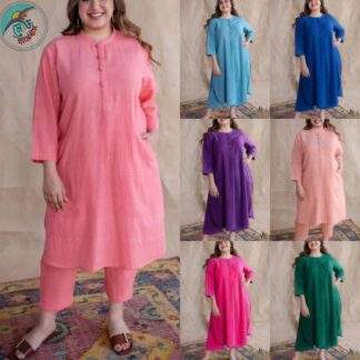 Women’s Cotton Linen Kurta Set – Minimalist Style Tunic