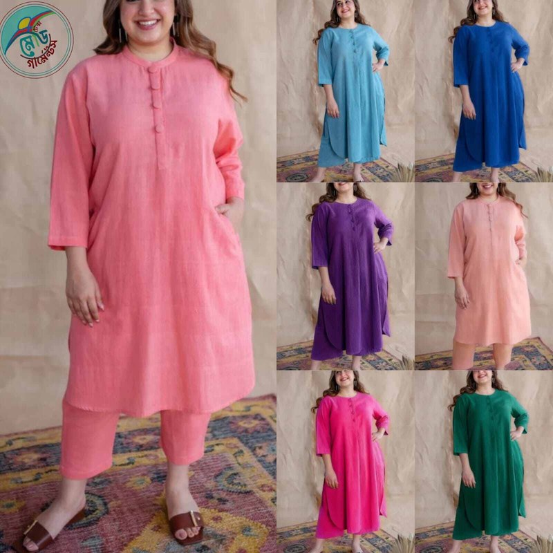 Women’s Cotton Linen Kurta Set – Minimalist Style Tunic