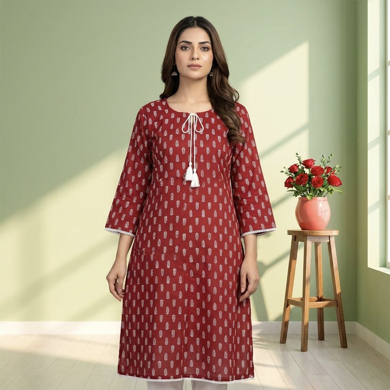 Womens New Collection Readymade 1 Piece Kurti For Elegant Ethnic Wear Lightweight Comfortable Casual Office Dress