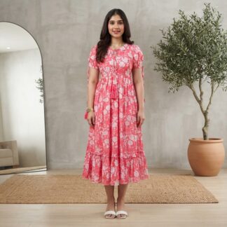 Cotton Kurti Set Three Piece for Women Fabric Aliya Inches Screen Print Cut White Trendy Fashion Collection