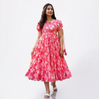 New Collection Screen Print Stylish Cotton Aliya Kat Kurti Dress For Women Breathable Daily