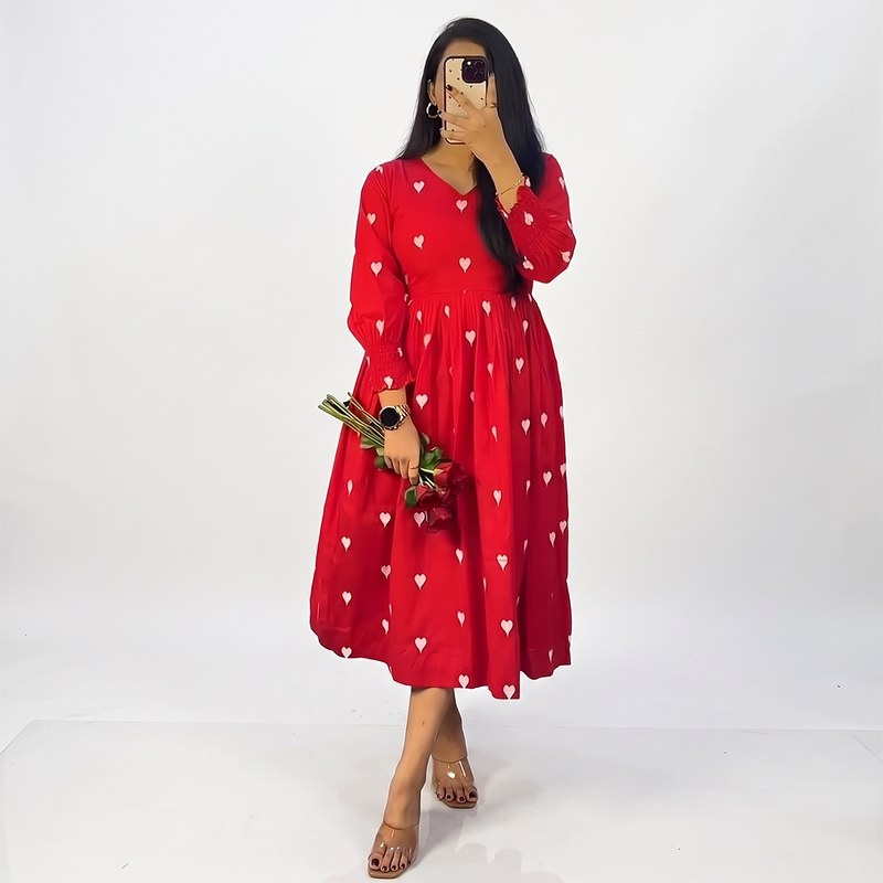 LIFR FASHION MALL Print Gown Exclusive Designed 1piece long kurti Stylish Women Cotton Material Womens