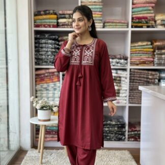 Life Fashion Mall Viral Hit Collection Readymade Two Piece Embroidery Work Womens Stylish Dress